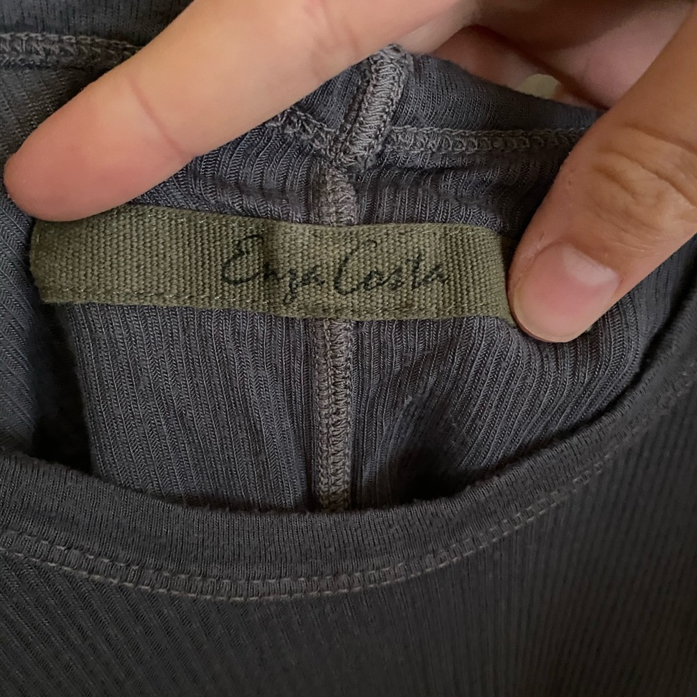 Enza costa dark gray ribbed tank top - Picture 3 of 7